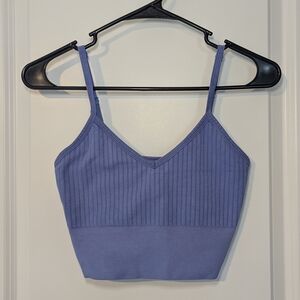 Fabletics Blue Ribbed Crop Top
